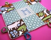 Baby Boy Lovey with Custom Hand Embroidered Initial by Dolce Dreams
