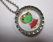 Bottlecap Necklace - Princess Frog