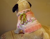 RESERVED FOR DIANA L Dog Sweater Vest Orange Blossom  Hand Knit Small Medium