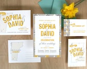 Modern Andalucia Floral Wedding Invitation Suite - (DIY print at home)