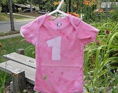 Pink First Birthday Bodysuit with Batik 1 (18 months) READY TO SHIP