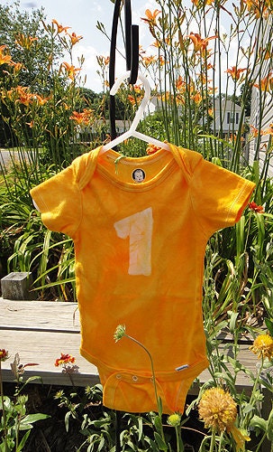 Yellow First Birthday Bodysuit with Batik 1 (18 months) READY TO SHIP