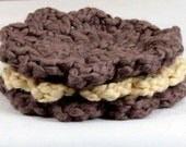 Organic Cotton Flower Face Cloth - Set of 3 - Walnut and Macadamia