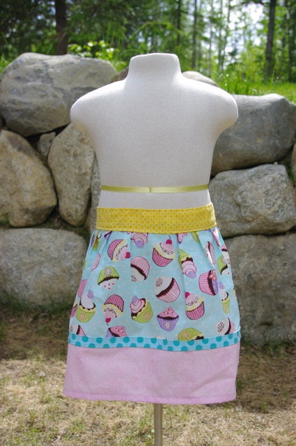 Kids Small Blue Cupcake Apron