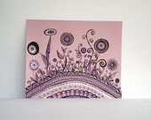 50% OFF SALE - The Earth and her Flowers in Purples, Pinks, and Peach 8x10 Print - Price Already Reduced