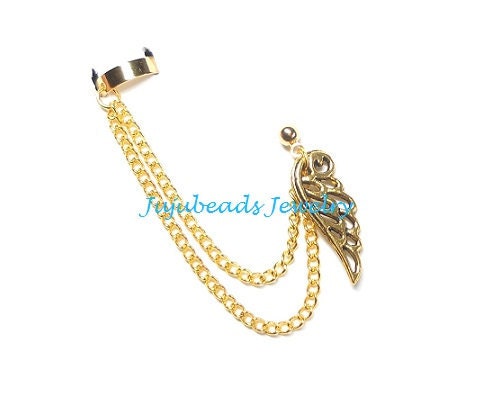 Gold Angel Wing Ear Cuff