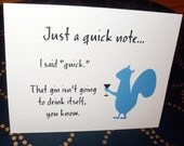 Funny card squirrel and gin for friend, BFF, sister, love (WG157)