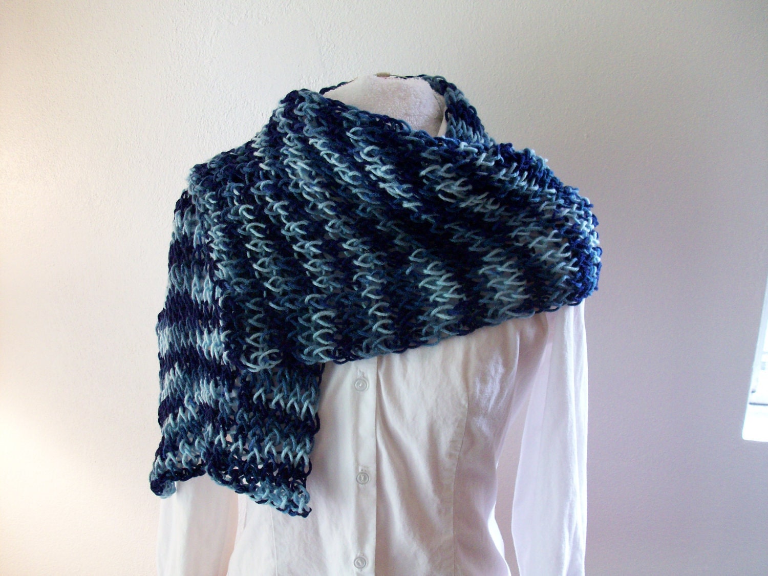 Loom Woven Blue Shawl