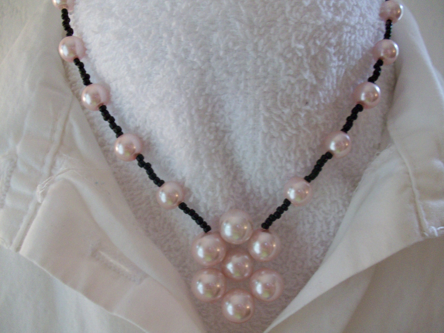 Black and Pink Pearl Necklace
