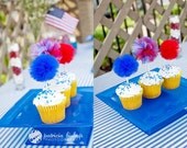 Dozen Patriotic Pom Cupcake Toppers Il_170x135