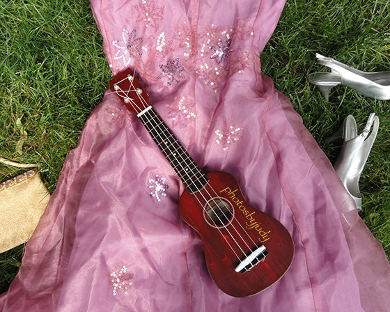 Dreaming in Grass with Ukulele - 8 x 10 Fine Art Photography