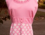 1960s vintage COTTON CANDY  aline, high waist, RUFFLE scoopneck dress-sale