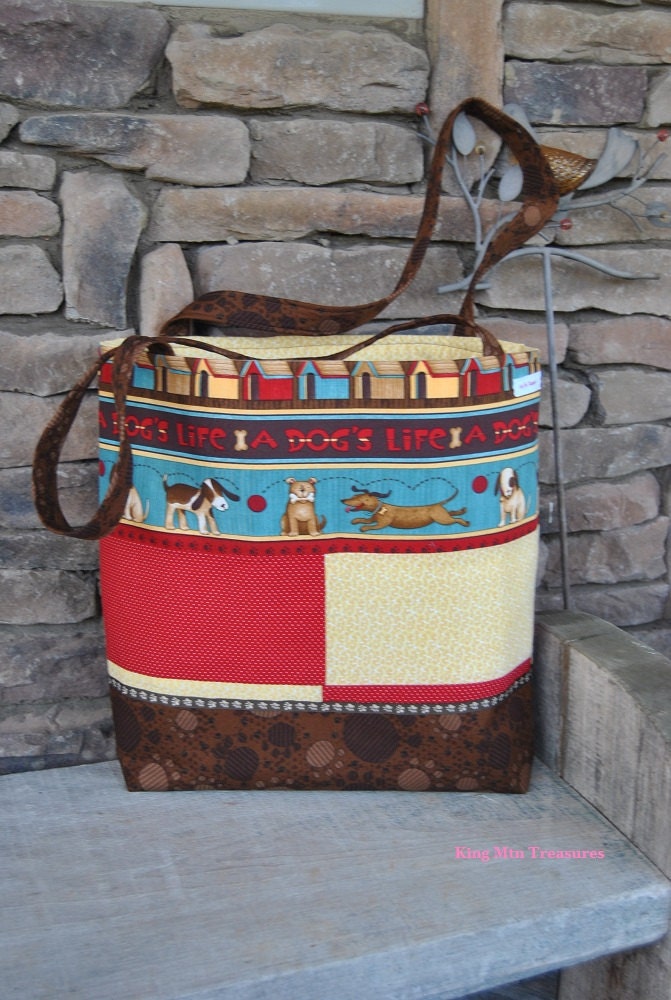 Large Patchwork Tote - A Dog's Life-Help Support McMinn Regional Humane Society