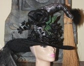 Witch Hat, Hand Embellished, Unique