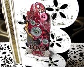 Beautiful Vintage Journal With French Lady And three dimentional design