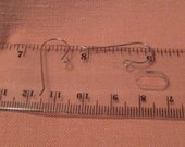 Solid 14k White Gold Long Shepherd Hook Ear Wires - 1 Pair HANDMADE Custom Earwires - Supplies Findings JJDLJewelryArt JJDL