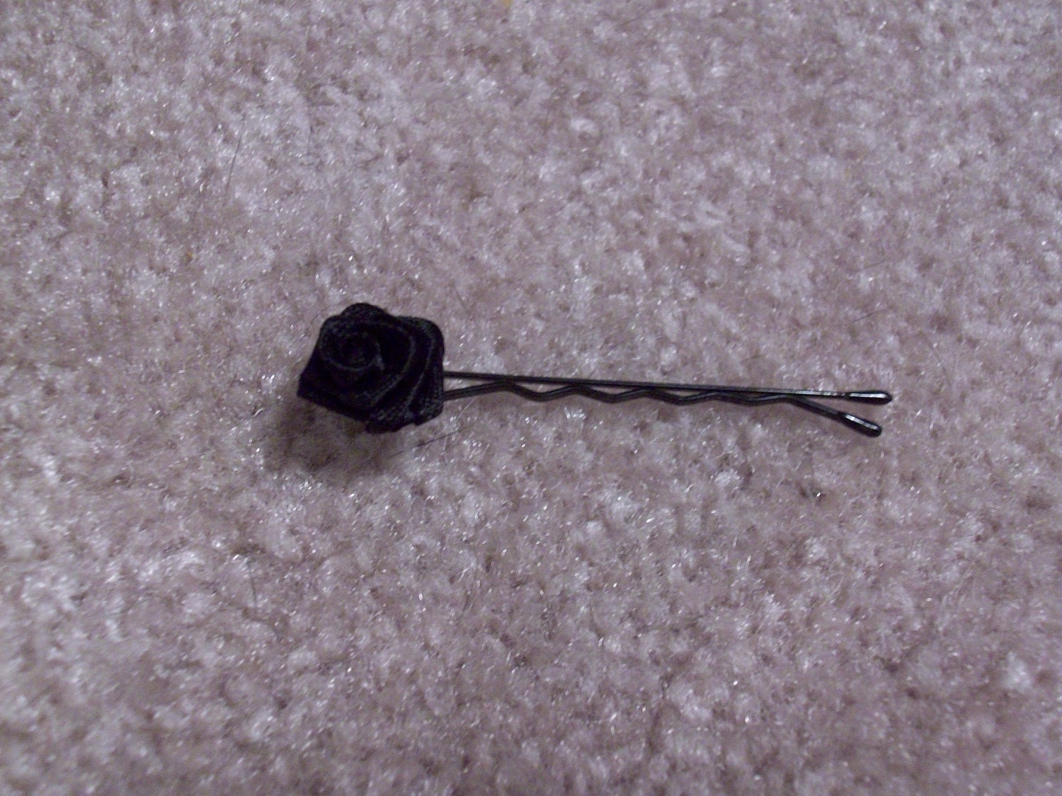 Black Rose Bobby Pins - Set of 5