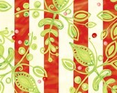 Polka Dot Garden Fabric Vine Stripes Fabric in Red by Jennifer Jangles