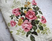 Vintage Floral Cottage Rose Print Quilted Fabric.. 2 yds Cottage Sweet