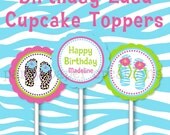 Personalized Birthday Luau Party Cupcake Toppers Printable Digital File Il_170x135