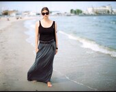 Gray stone maxi summer skirt