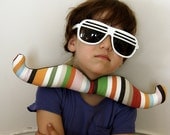 mustache party  mask -  large -  stripes - halloween
