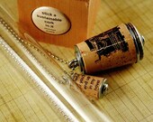 Typewriter Necklace - Writer - Upcycled Cork Jewelry in Test Tube by Uncorked