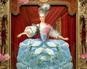 Digital Collage Sheet. MARIE ANTOINETTE in the THEATER. French Large image. Personal & Commercial Use for paper, gift tags. Printable 012c1