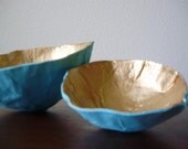 Two Paper Mache Trinket Bowls