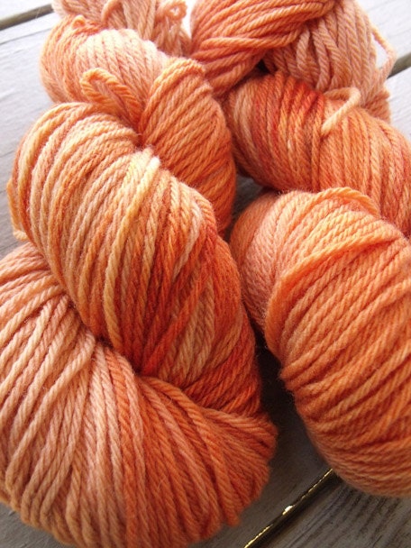 100% Worsted Weight Merino in Orange