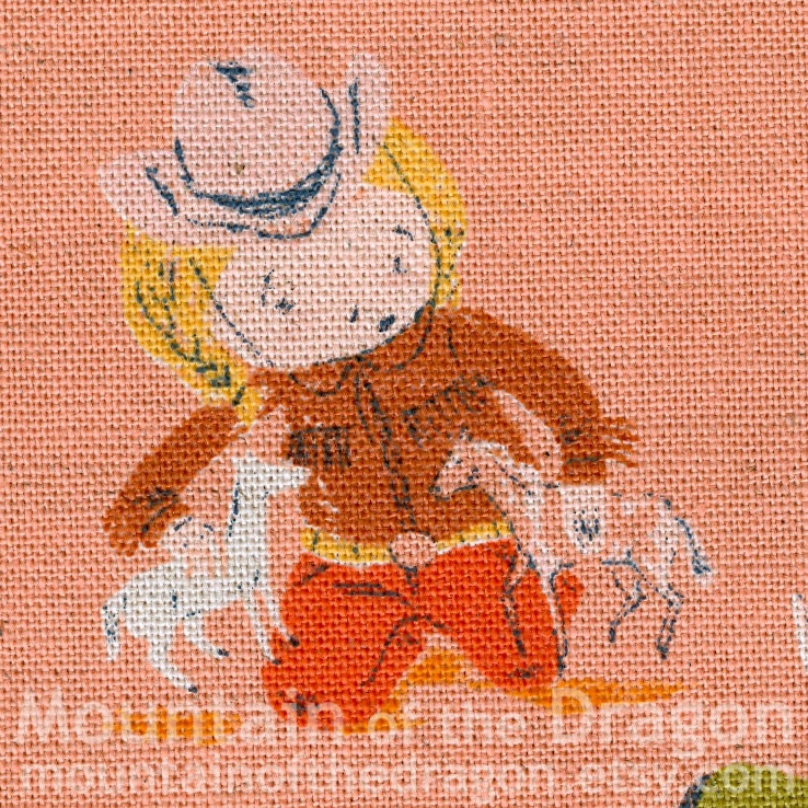 Heather Ross Fabric - Playing Horses in Blush - Far, Far Away, Chapter 3 - Half Yard