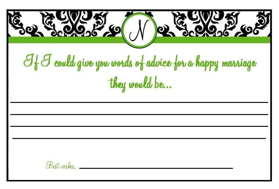 50 Advice cards or Helpful hints cards for baby shower or Bridal shower