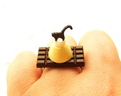 Cute Cat Ring Miniature Food Jewelry Chocolate Bar Cat Chocolate  Ring