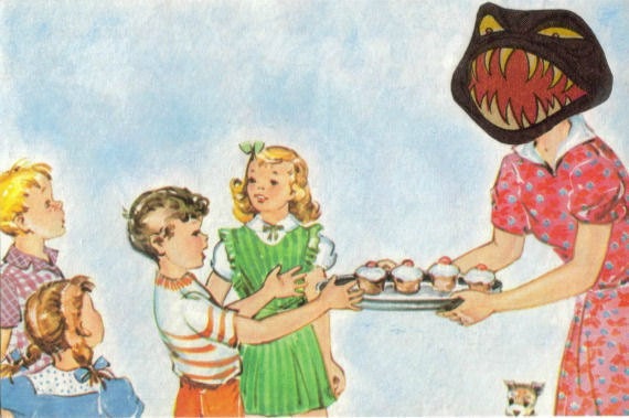 Funny Cupcake Art Monster Mom Collage