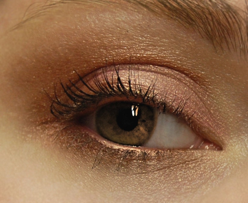 PINK BLAZE Mineral Eye Shadow TRIO - 3 Large Eye Shadows - Golden Peach Metallic Eye Shadow Combo - 10 gram Jars