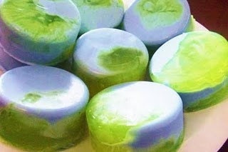 SEA LILY Soap,  Pretty, Natural SOAP  in Blue and Green Beautiful Scent