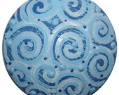 Reserve listing for mbbarber - 5 Antique Blue Swirly Polka Dot Knob