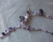 Amethyst and Seed Bead  Anklet