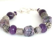 Purple Haze: Chunky Charoite and Amethyst Bracelet by MixedMediaDesigns1