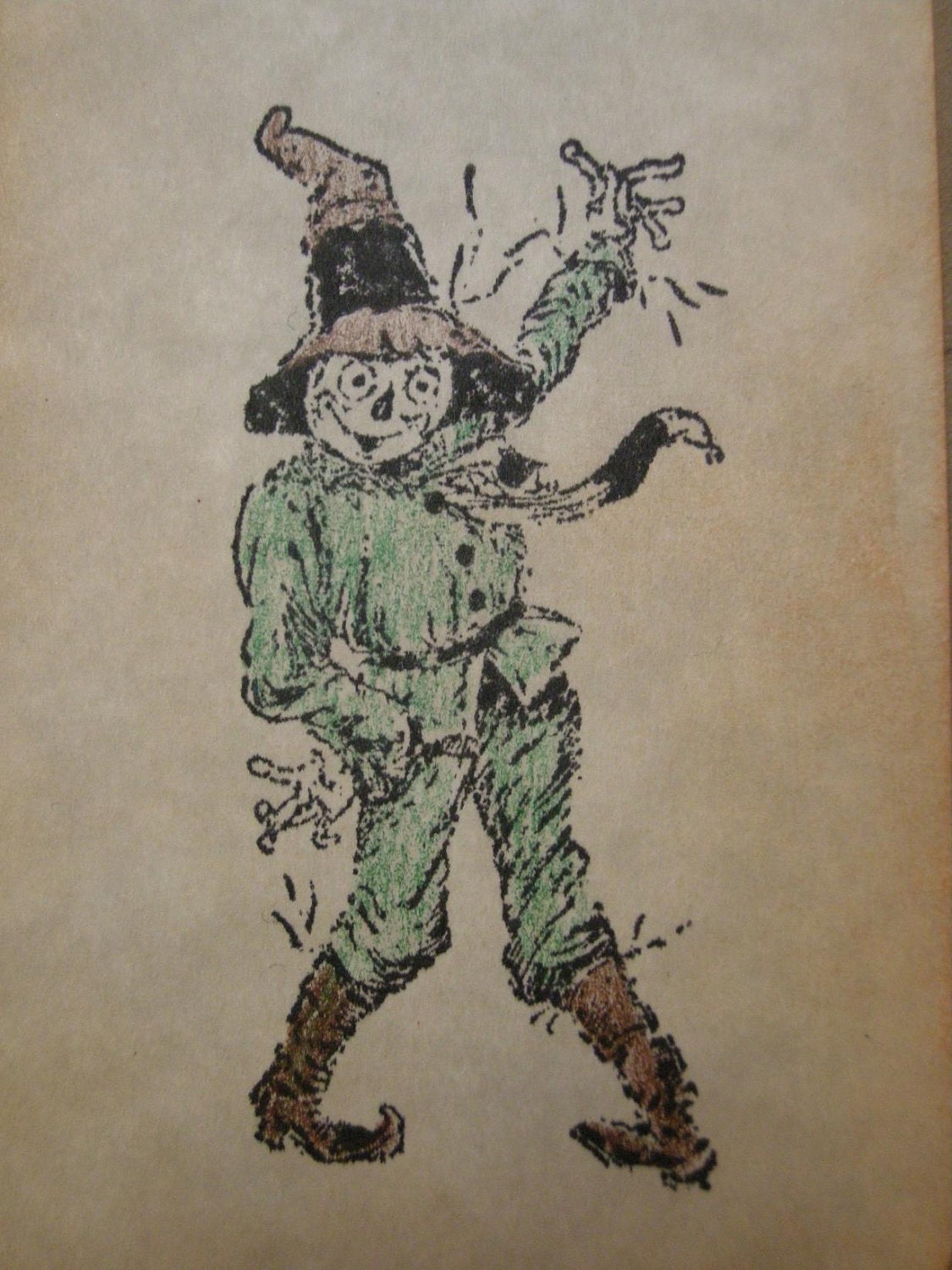 Wizard of Oz Character Bookmark - Scarecrow - vintage style, shabby chic style, straw, brain, fantasy