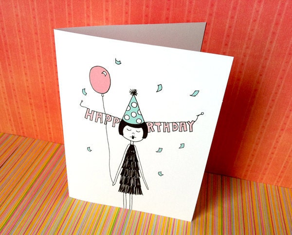 Flapper birthday cards // set of 3 cards