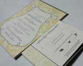 Damask Wedding Invitation Suite, 50 sets, The Amelie, made of green, eco-friendly materials