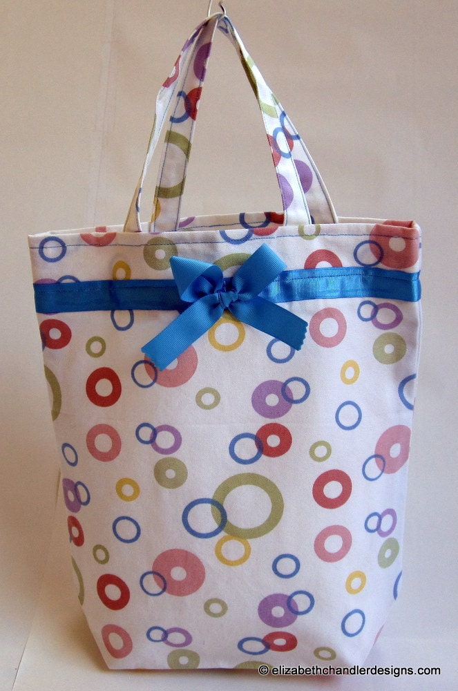 Market Tote - Multi Colored Circles