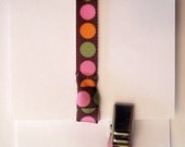 Binky Holder - Brown with Pink and Orange Dots