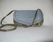 Envelope Purse Paisley Clutch Brown Olive Vintage Denim