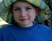 Beach Stripes- Jade Floral Reversible Sun Hat - MEDIUM