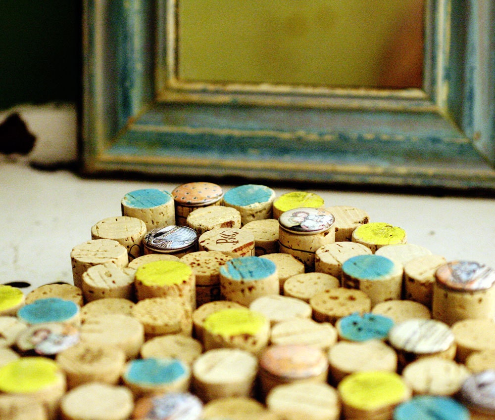 Wine Corkboard - Vintage Tea Party  - sustainable and upcycled by Uncorked