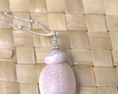 Big Island Granulated Cowry & Purple Puka Shell Silver Necklace