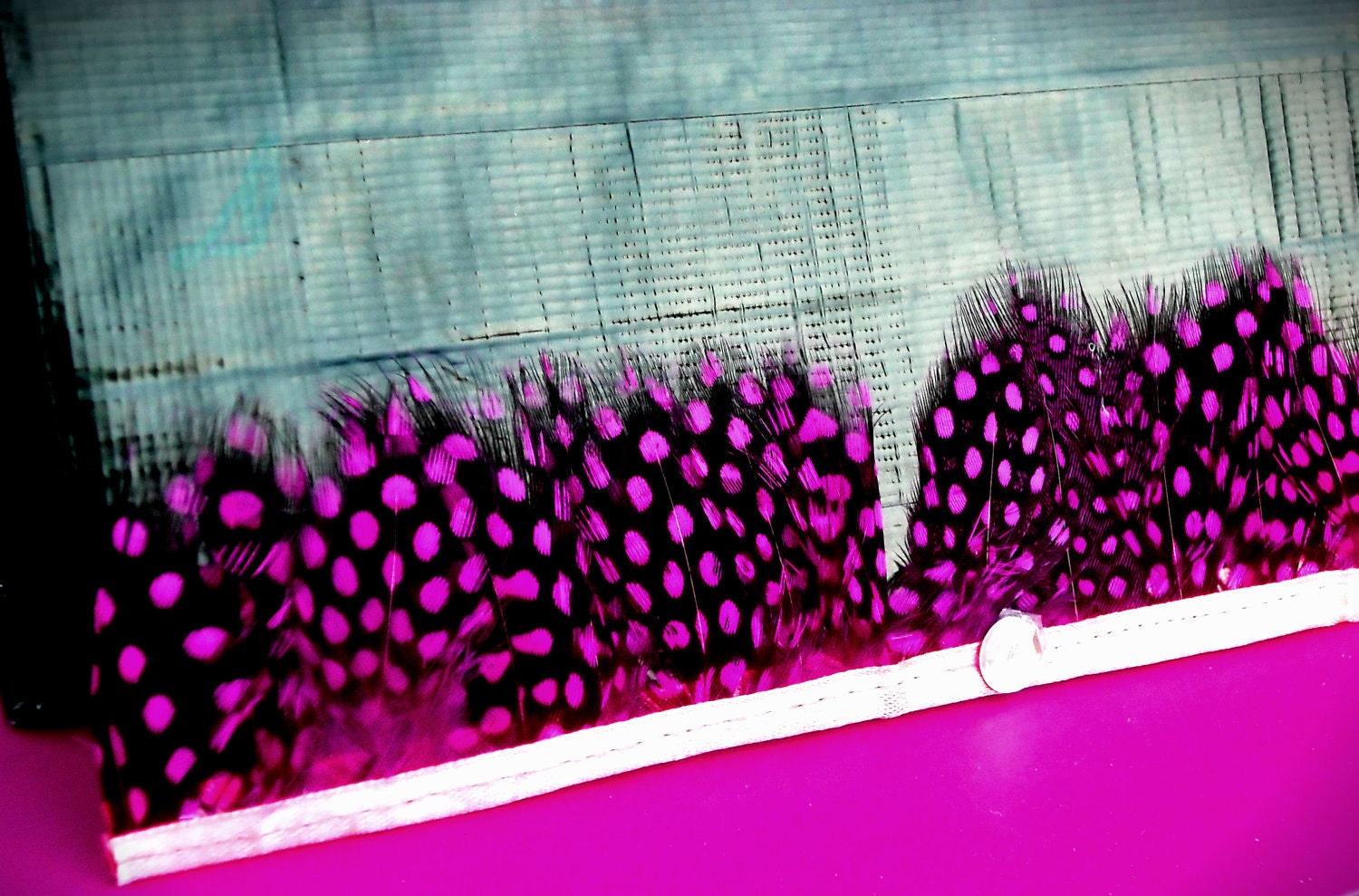 Black and Purple Polka Dot Feather Duct Tape Wallet