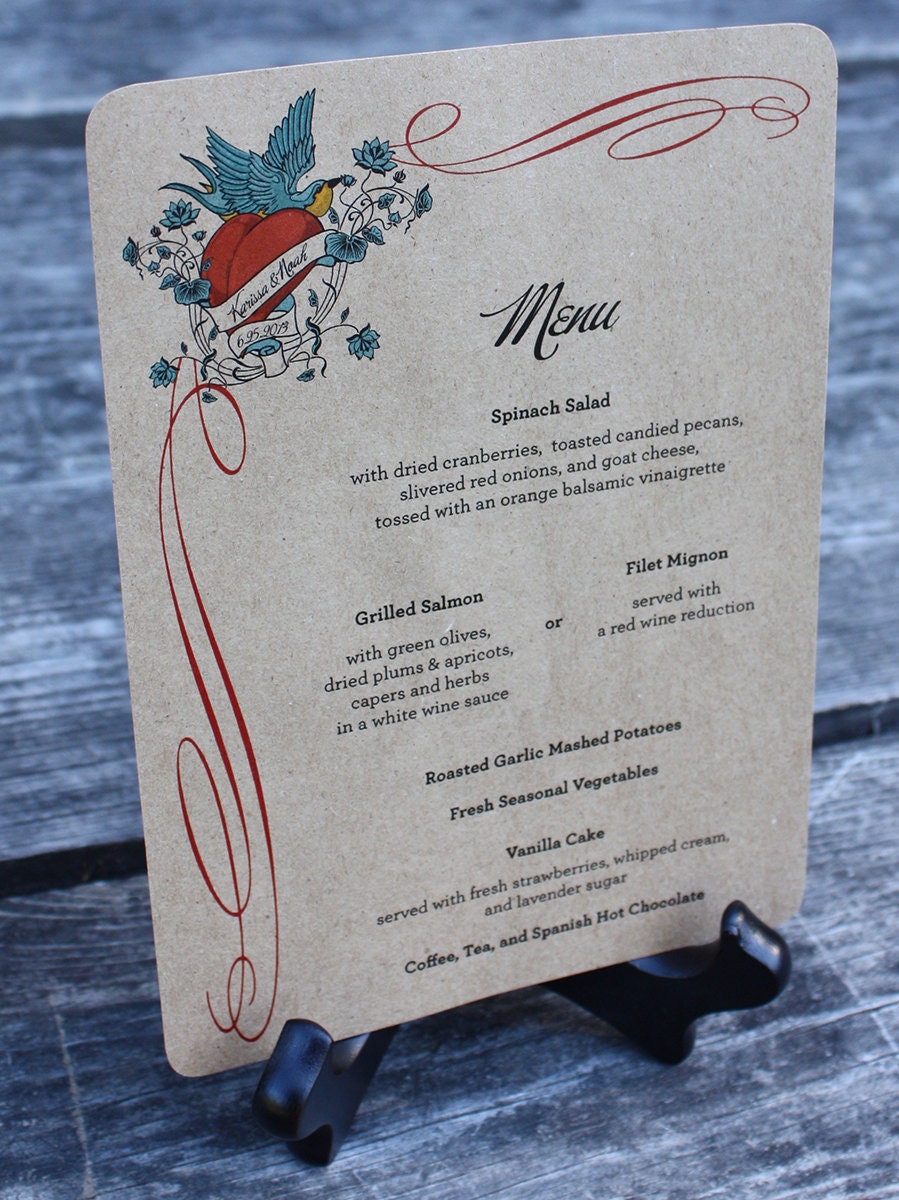 Menus to coordinate with ANY design in the shop, set of 50